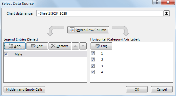 Insert A Chart with Data lists in Different Range 11