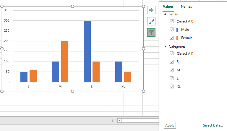Insert A Chart with Data lists in Different Range 19