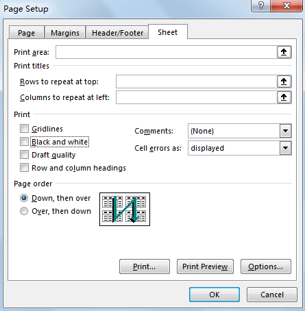 Print a Table without Color Filled 4