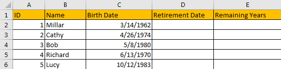 Calculate Retirement Date 1