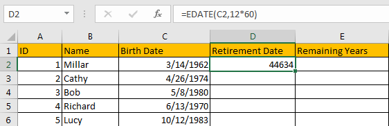 Calculate Retirement Date 3