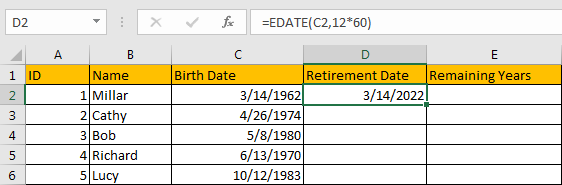 Calculate Retirement Date 5