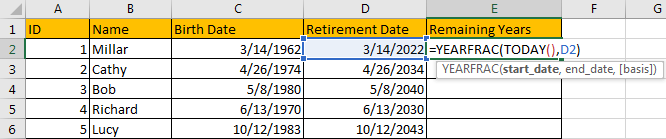 Calculate Retirement Date 7