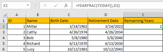 Calculate Retirement Date 8