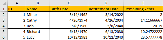 Calculate Retirement Date 9