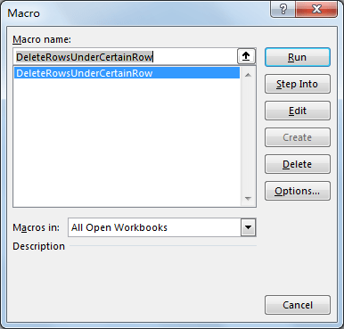 Delete Rows Under Certain Row 3