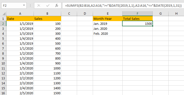 Sum Values Based on Month 3