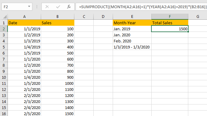 Sum Values Based on Month 6