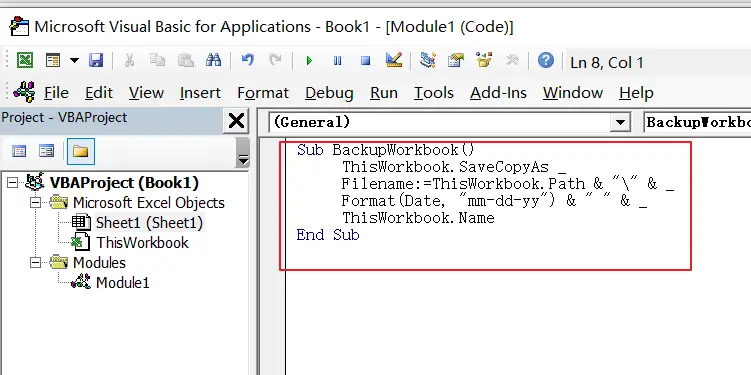 create backup of workbook2