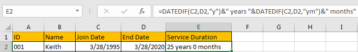 Calculate the Length of Service 3