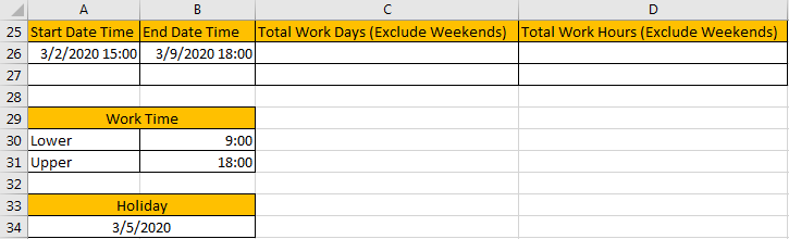 Calculate Total Work Days or Hours 1