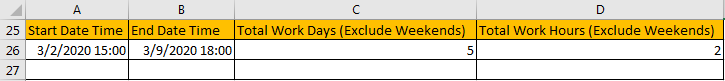 Calculate Total Work Days or Hours 10