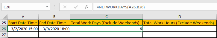 Calculate Total Work Days or Hours 6