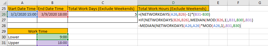 Calculate Total Work Days or Hours 9