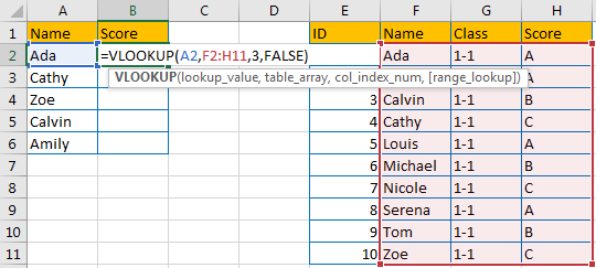 vlookup in excel 2016