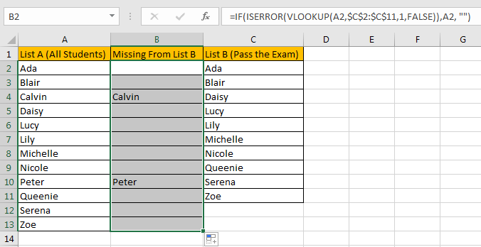 Compare Two Columns 11