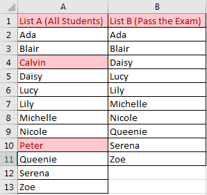 Compare Two Columns 6