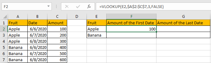 Use VLOOKUP to Find The First or Last 4