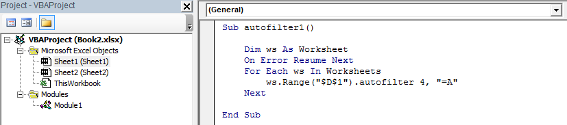 Create Filter on Same Column but Multiple Worksheets 5