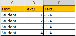Create Increment Number with Texts 7