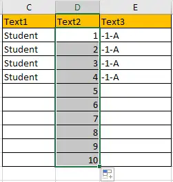 Create Increment Number with Texts 8