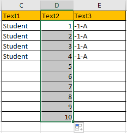 Create Increment Number with Texts 8