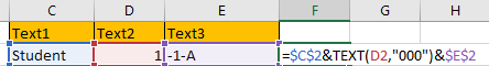 Create Increment Number with Texts 9