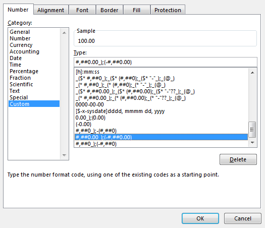 Display Negative Numbers in Brackets 8