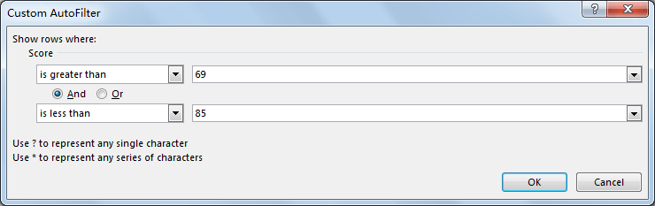 Extract Data Which is Greater Than Value1 but Less Than Value2 4