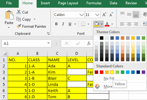 Highlight All Non-Blank Cells 12