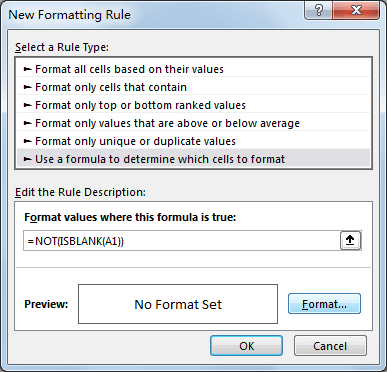 Highlight All Non-Blank Cells 5