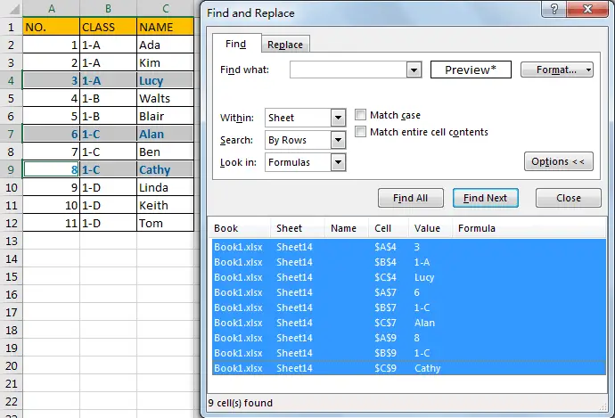 Identify and Select All Locked Cells 9