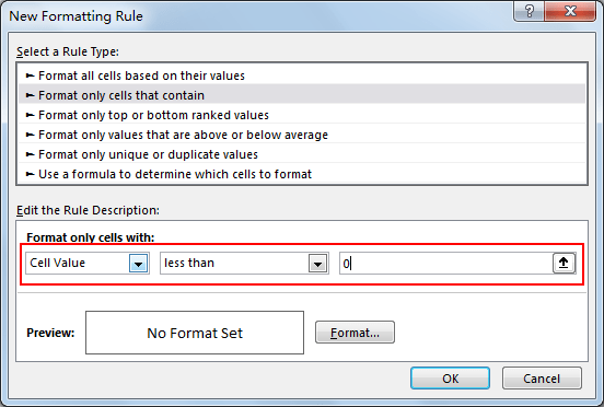 Make Negative Numbers Red 7