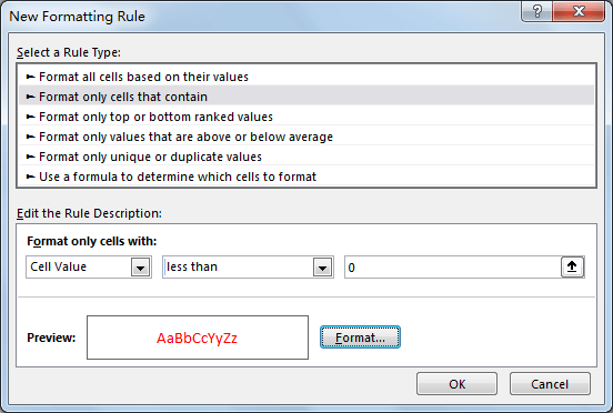 Make Negative Numbers Red 9