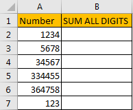 Sum All Digits in A Cell 1