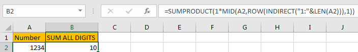 Sum All Digits in A Cell 2