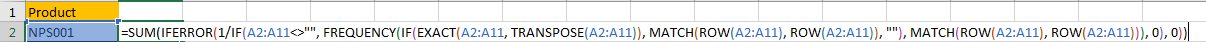 How to Count Duplicate Values Only Once in A Range in Excel2