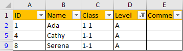 How to Fill Same TextsComments in Filtered List 1