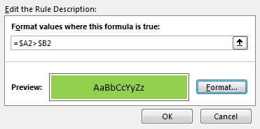 How to Highlight Cell Which Its Adjacent Cell Value Equals to or GreaterLess Than It 10