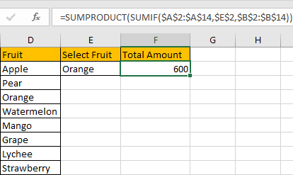 How to Sum Values Based on Selection of Drop-Down List 13