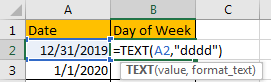 How to Change Date to The Day of Week 2