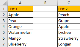 How to Compare Two Columns and Remove the Duplicate Values by Formula 1