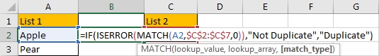 How to Compare Two Columns and Remove the Duplicate Values by Formula 2