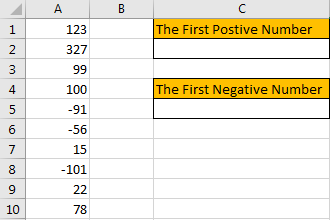 How to Find the First or Last Positive or Negative Number in a Column1