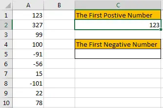 How to Find the First or Last Positive or Negative Number in a Column3