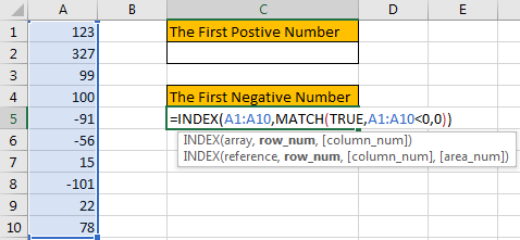 How to Find the First or Last Positive or Negative Number in a Column4