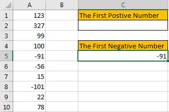 How to Find the First or Last Positive or Negative Number in a Column5
