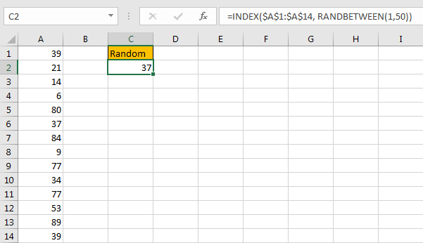 How to Generate Random Values by a List in Different Cases in Excel