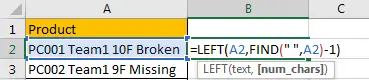 How to Split Cells by the First Space in Texts in Excel3