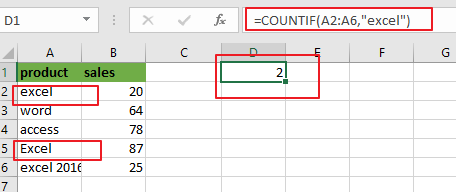 count cells equal to value1